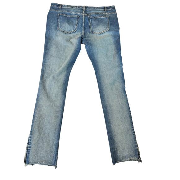 Nova Men Y2K Rockabilly Distressed Stacked Flare Jeans Zip Hem Size 40 - Picture 4 of 5